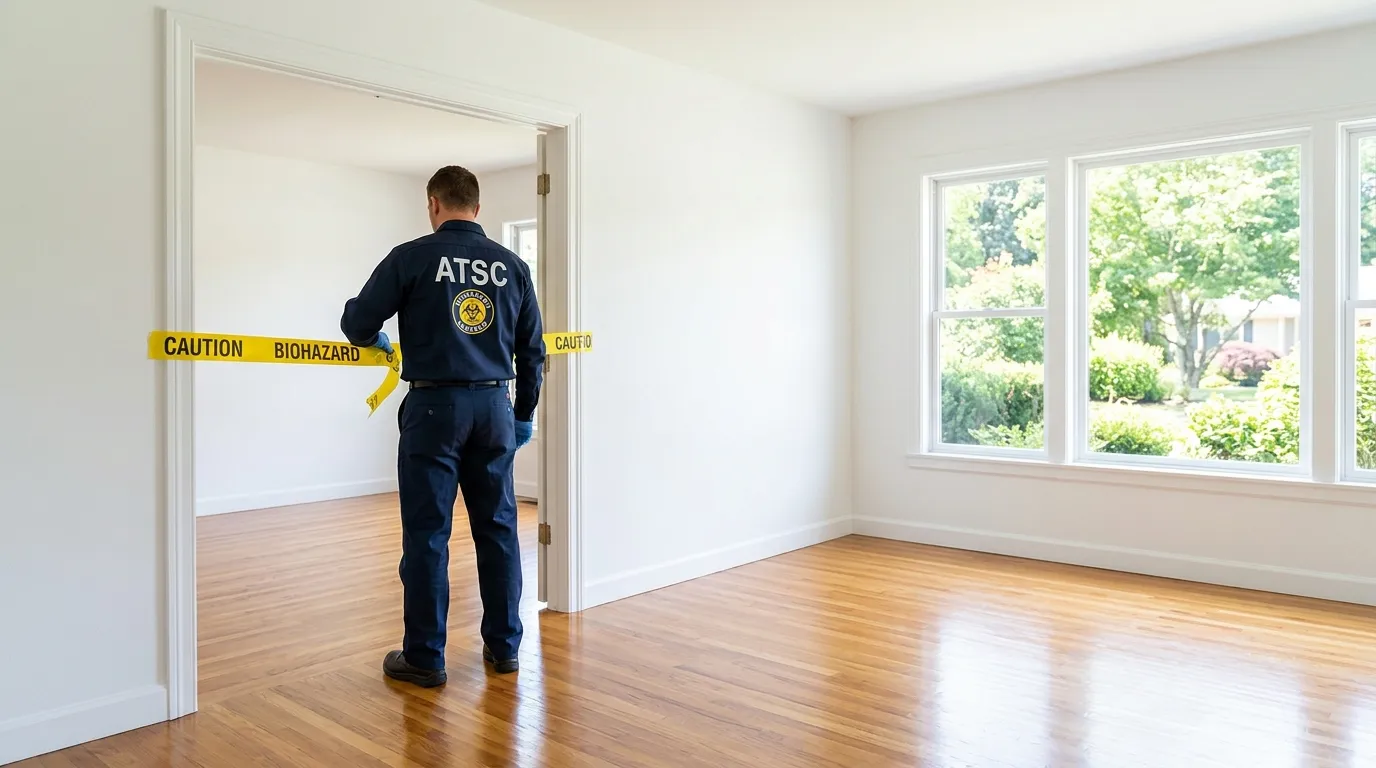 Certified biohazard cleanup crew performing Trauma Scene Cleanup in Medulla